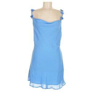 NWT Abercrombie & Fitch Periwinkle Blue Pom Strap Mini Dress